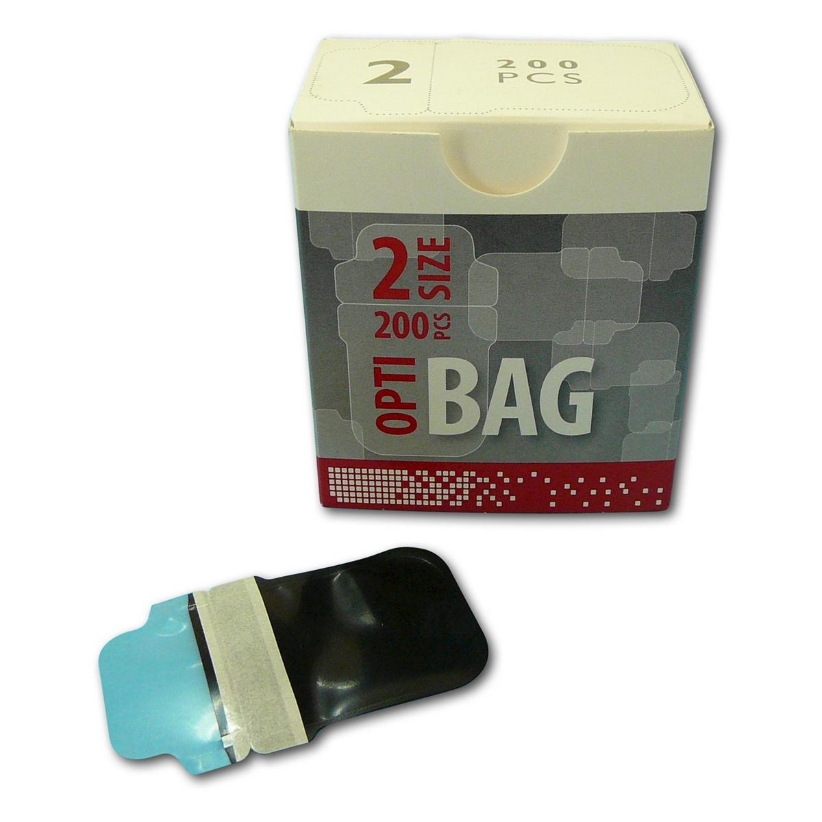 OPTIBAG - Schutzhüllen - Größe 2, 3,1 x 4,1 cm, Packung 200 Stück