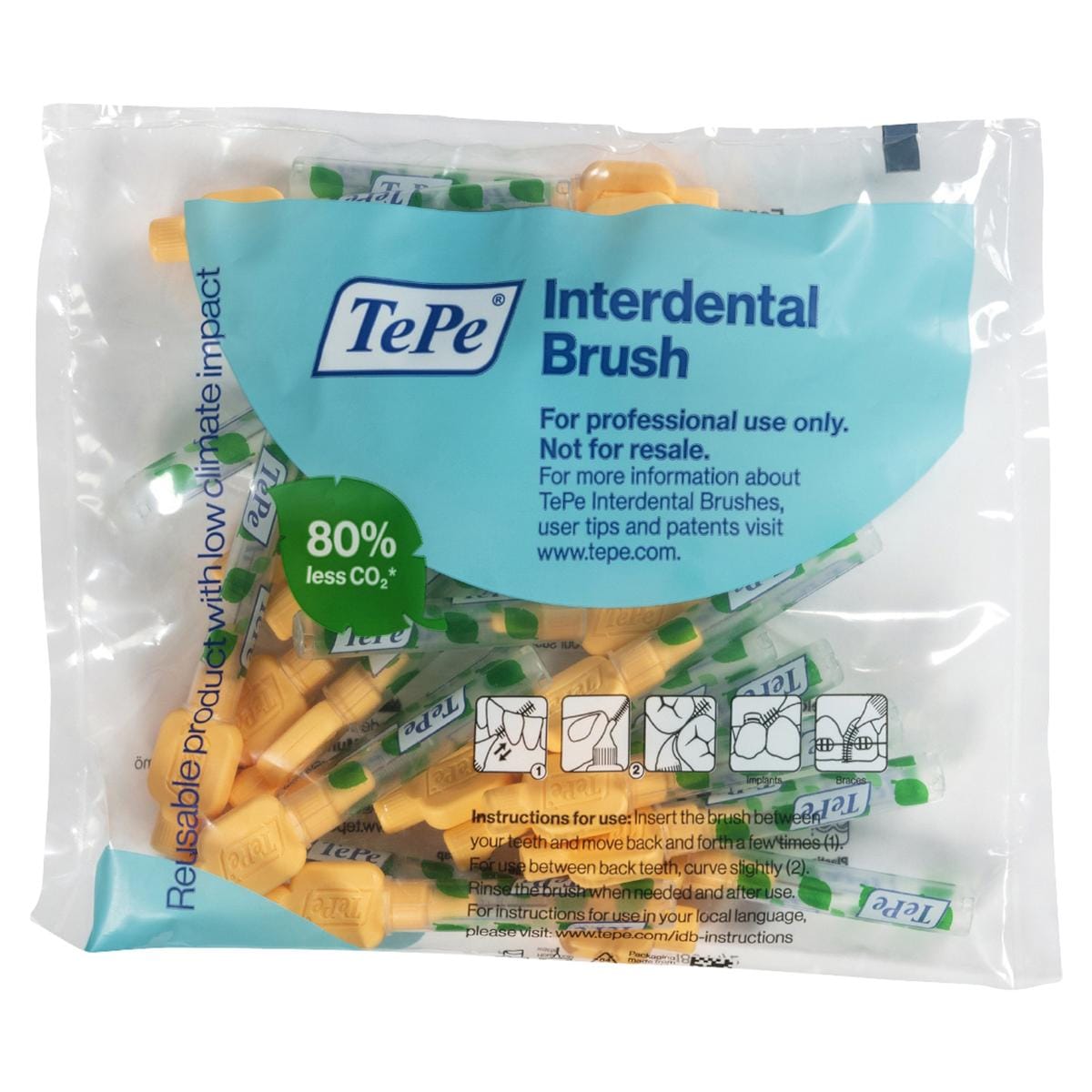 TePe Interdentalbürsten x-soft - Multipack - Hellorange - xxx-fein, Ø 0,45 mm, Packung 25 Stück