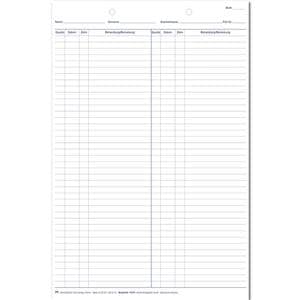 Kartei-Einlegeblätter DIN A4, kopfgelocht - Typ B, Packung 100 Stück