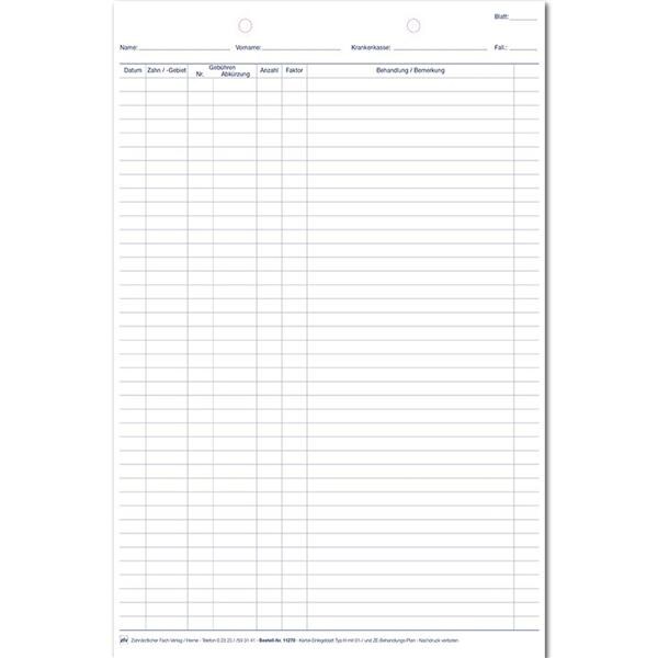 Kartei-Einlegeblätter DIN A4, kopfgelocht - Typ H, Packung 100 Stück