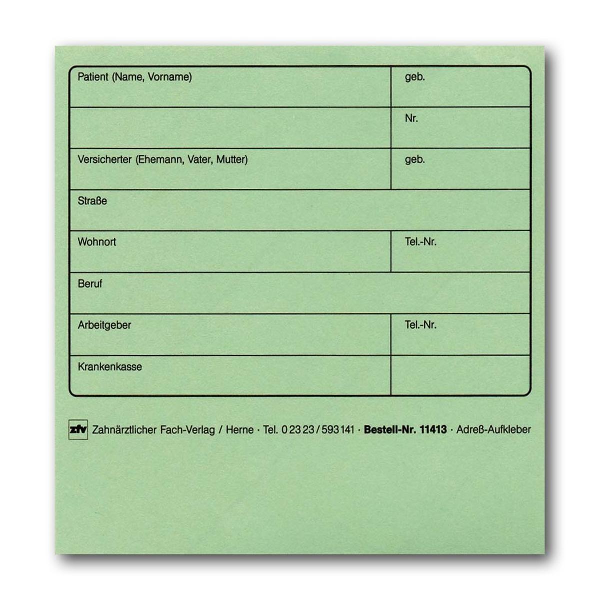 Adress-Aufkleber - Grün, Packung 100 Stück