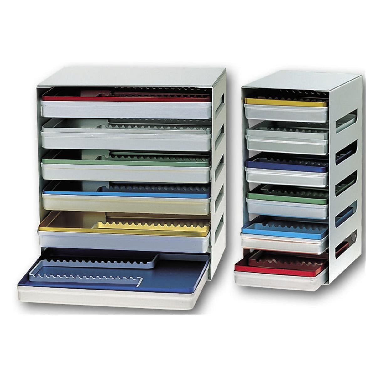 Aluminium Regal für 6 Trays (28 x 18 cm) - Silber (ohne Trays)