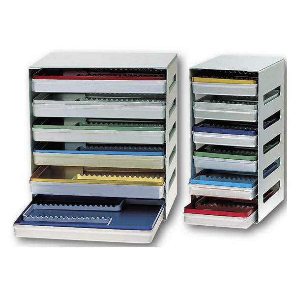 Aluminium Regal für 6 Trays (28 x 18 cm) - Silber (ohne Trays)