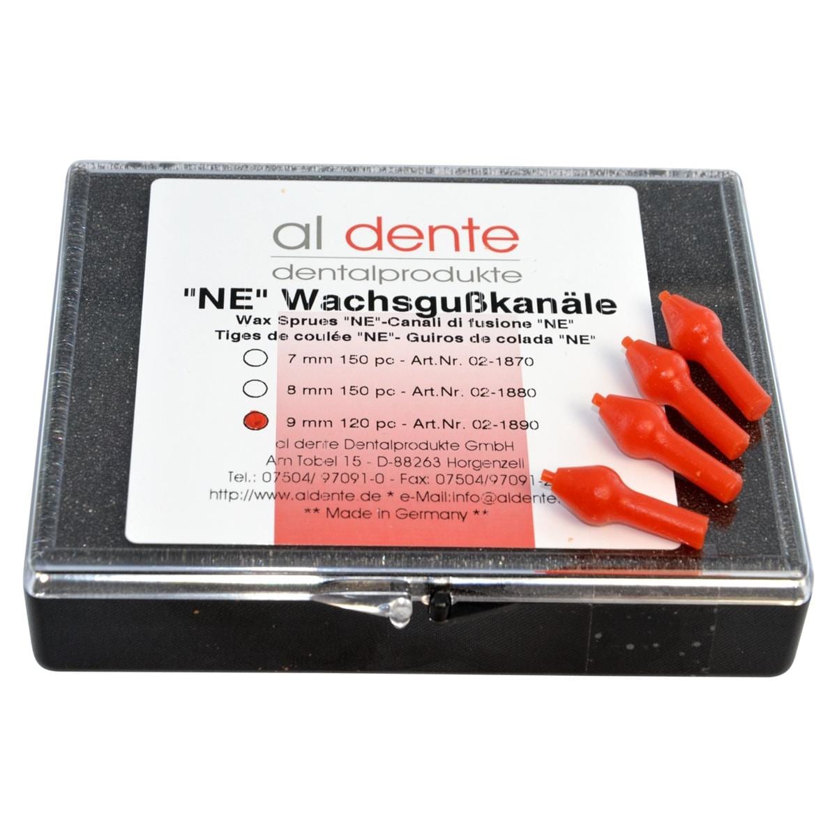 Guss-Kanäle mit verlorenem Kopf für EM / NEM - NEM - Ø 9 mm, Packung 120 Stück