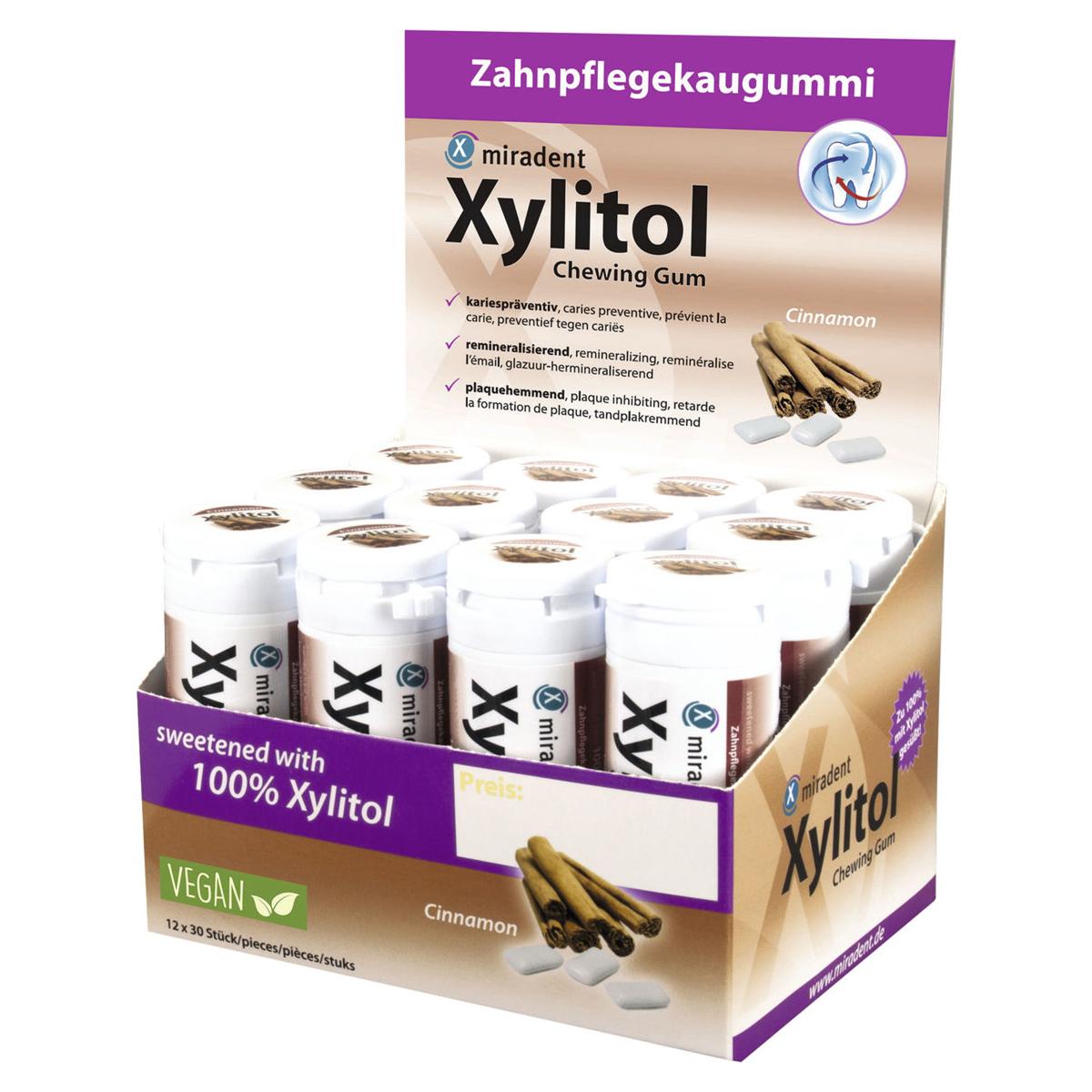 Xylitol Chewing Gum - Display - Zimt, Packung 12 Stück