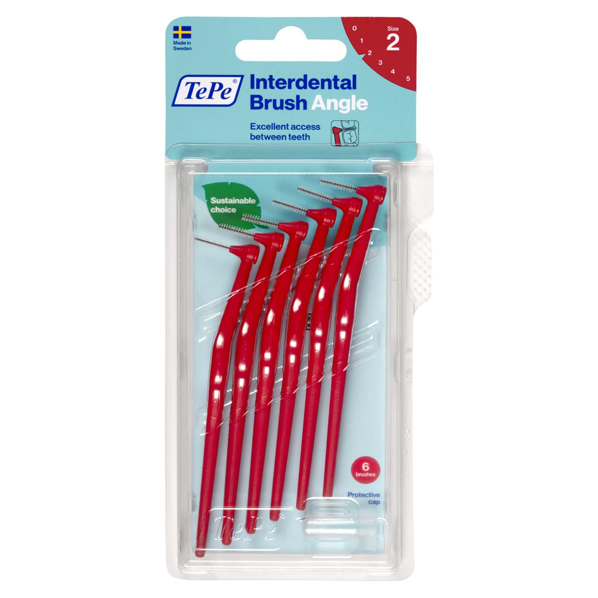 TePe Angle™ Interdentalbürsten - Einzelgrößen - Rot, Ø 0,5 mm, Packung 6 Stück