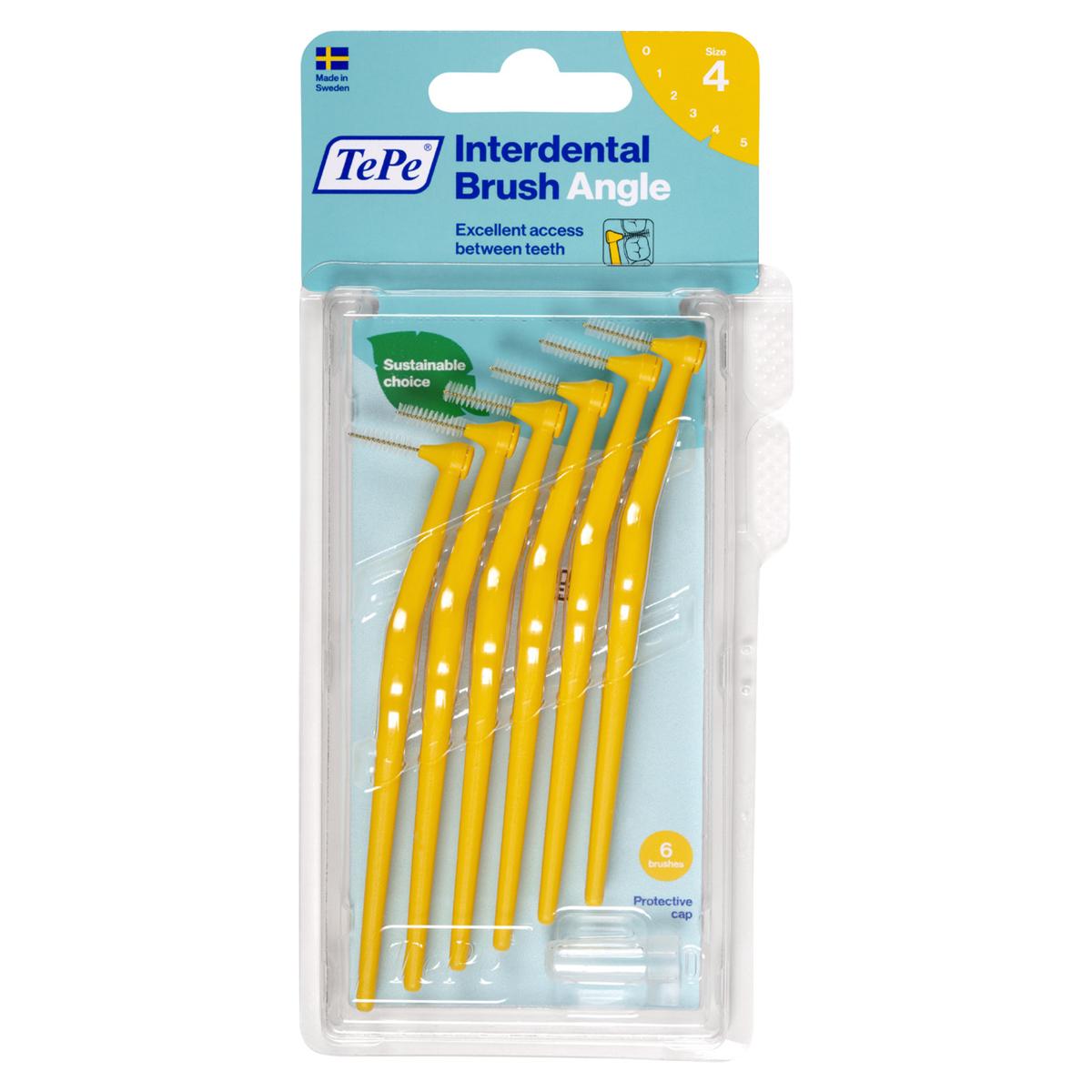 TePe Angle™ Interdentalbürsten - Einzelgrößen - Gelb, Ø 0,7 mm, Packung 6 Stück