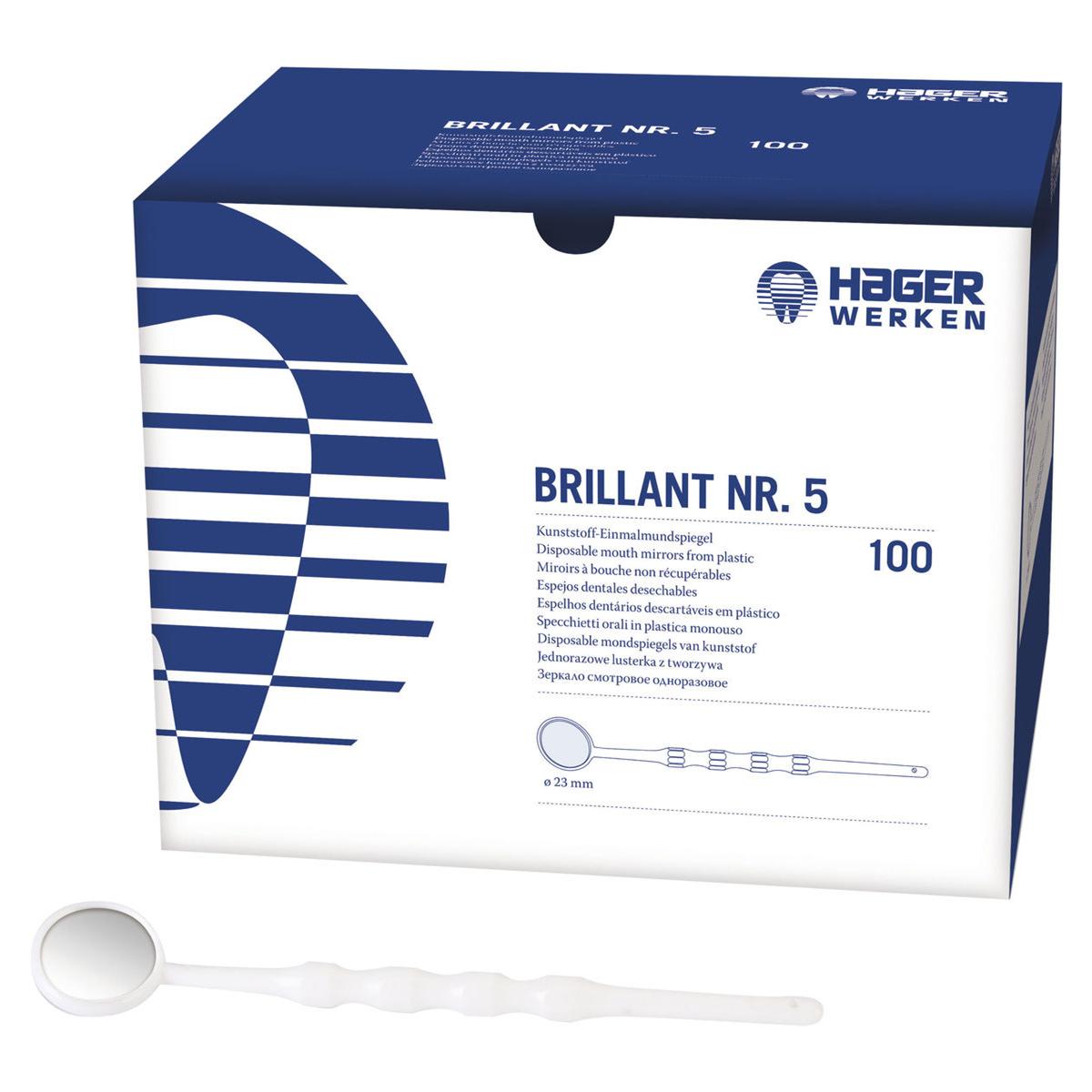 Brillant Fingerform Mundspiegel - Nr. 5 - Ø 23 mm, Packung 100 Stück
