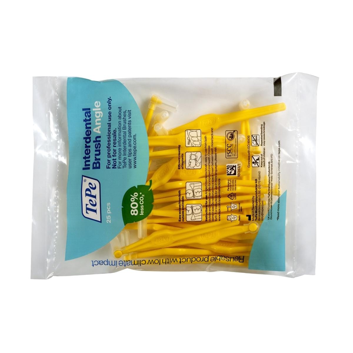 TePe Angle™ Interdentalbürsten - Einzelgrößen - Gelb, Ø 0,7 mm, Packung 25 Stück