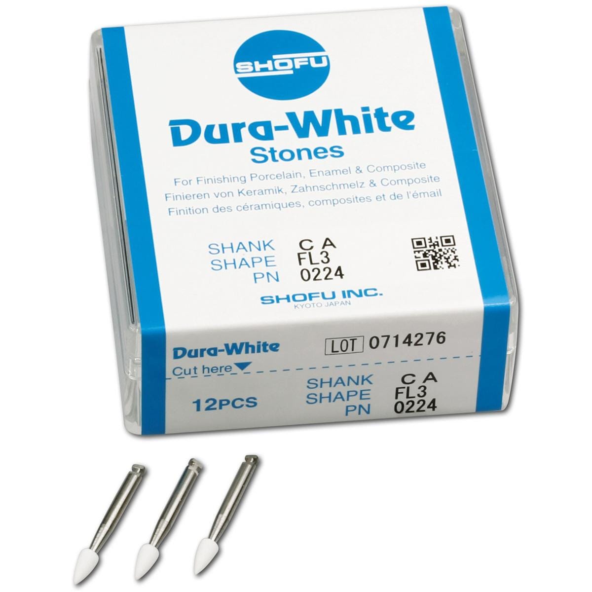 Dura-White® Schaft W - Figur FL3, ISO 030, Packung 12 Stück