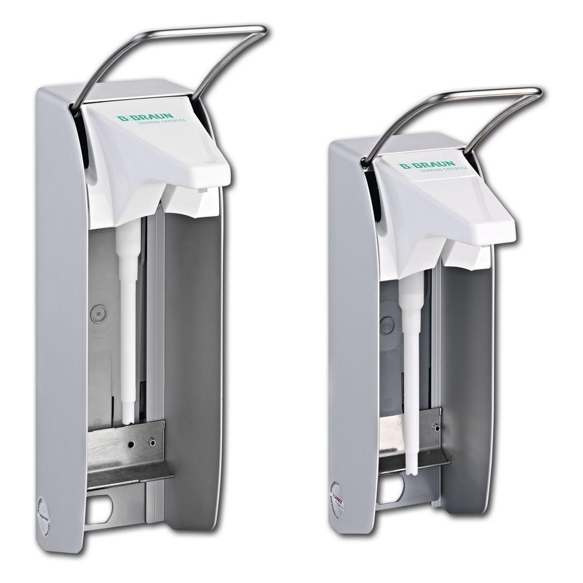 Wandspender plus mit Kunststoffpumpe - E für 500 ml, kurzer Armhebel (10 cm)