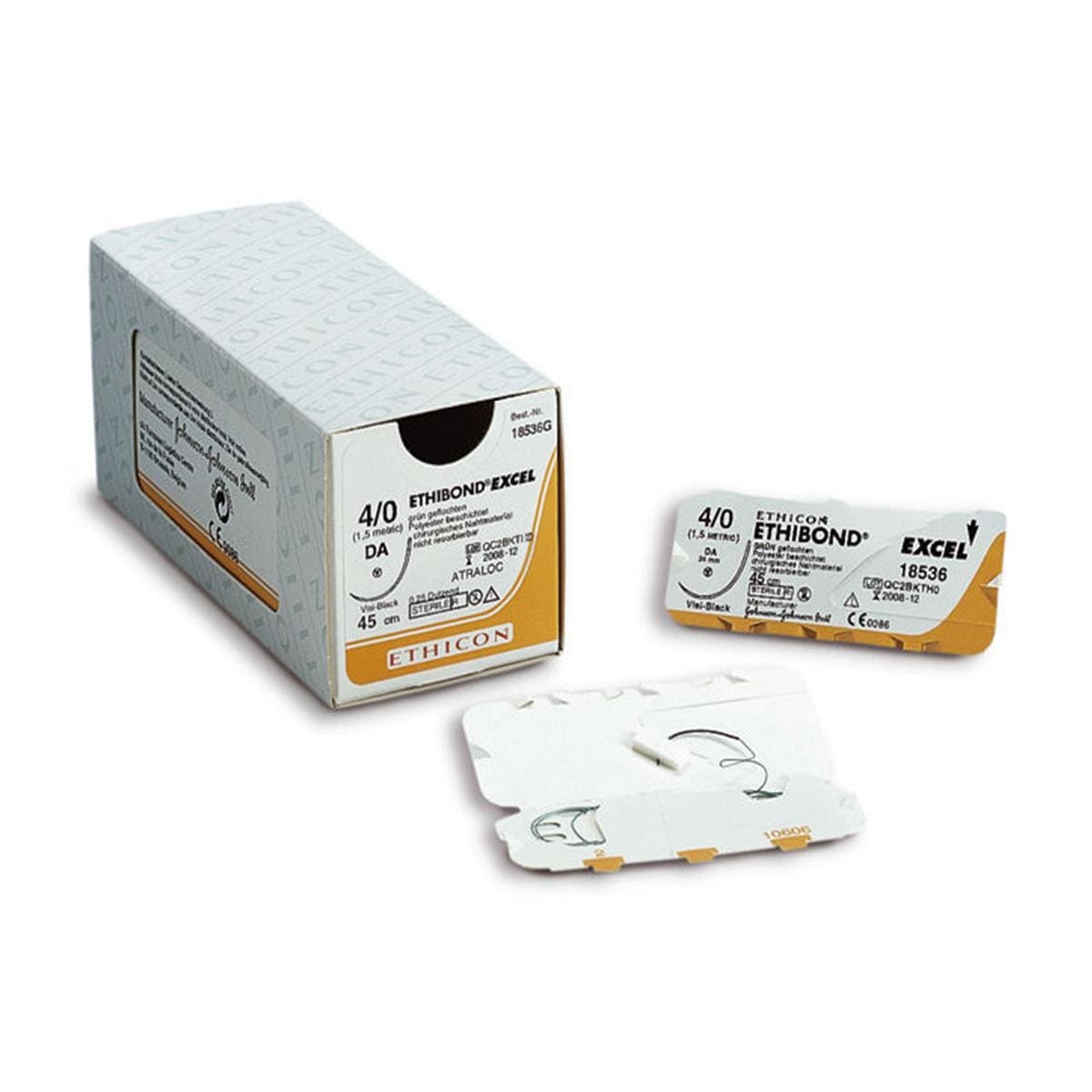 ETHIBOND EXCEL grün, geflochten - Nadeltyp VISI BLACK DA - USP 4-0, Länge 45 cm, Packung 12 Stück