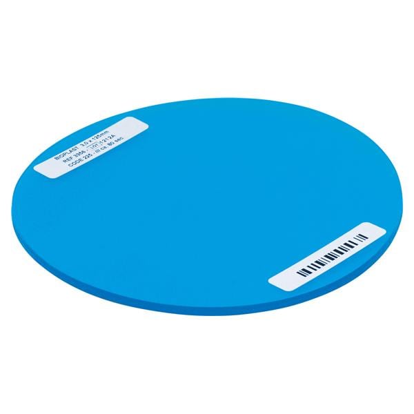 BIOPLAST® Color, Ø 125 mm - Einzelfarben - Blau-Transparent, Stärke 3 mm, Packung 10 Stück