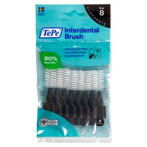 TePe Interdentalbürsten - Standardpackung - Schwarz - xx-groß, Ø 1,5 mm, Packung 8 Stück