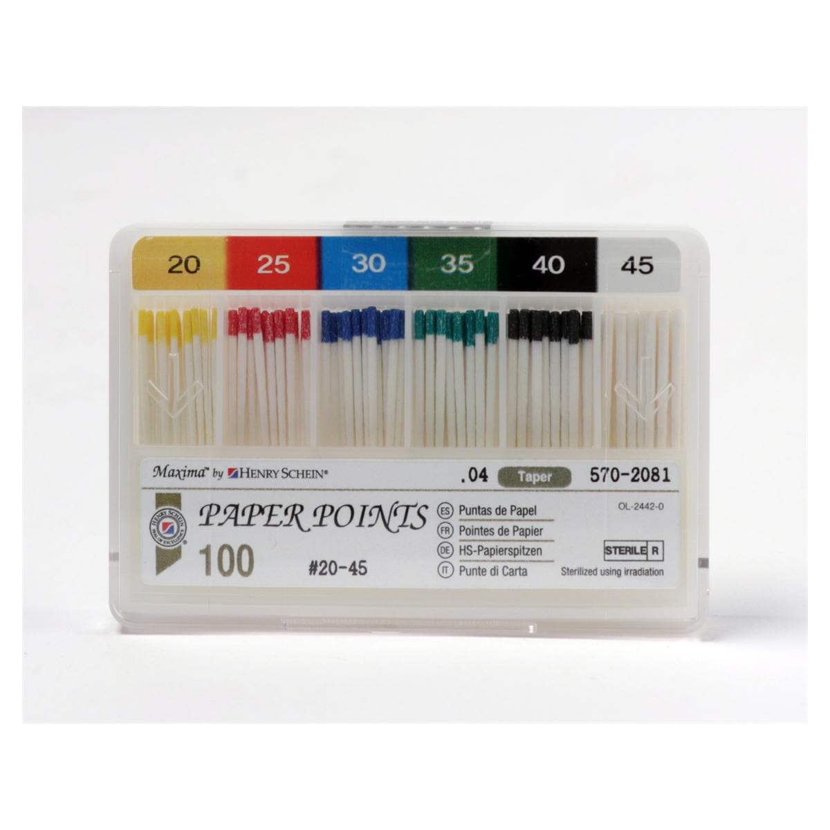 HS-Maxima® Taper Papierspitzen - Taper 04, ISO 025, Packung 100 Stück