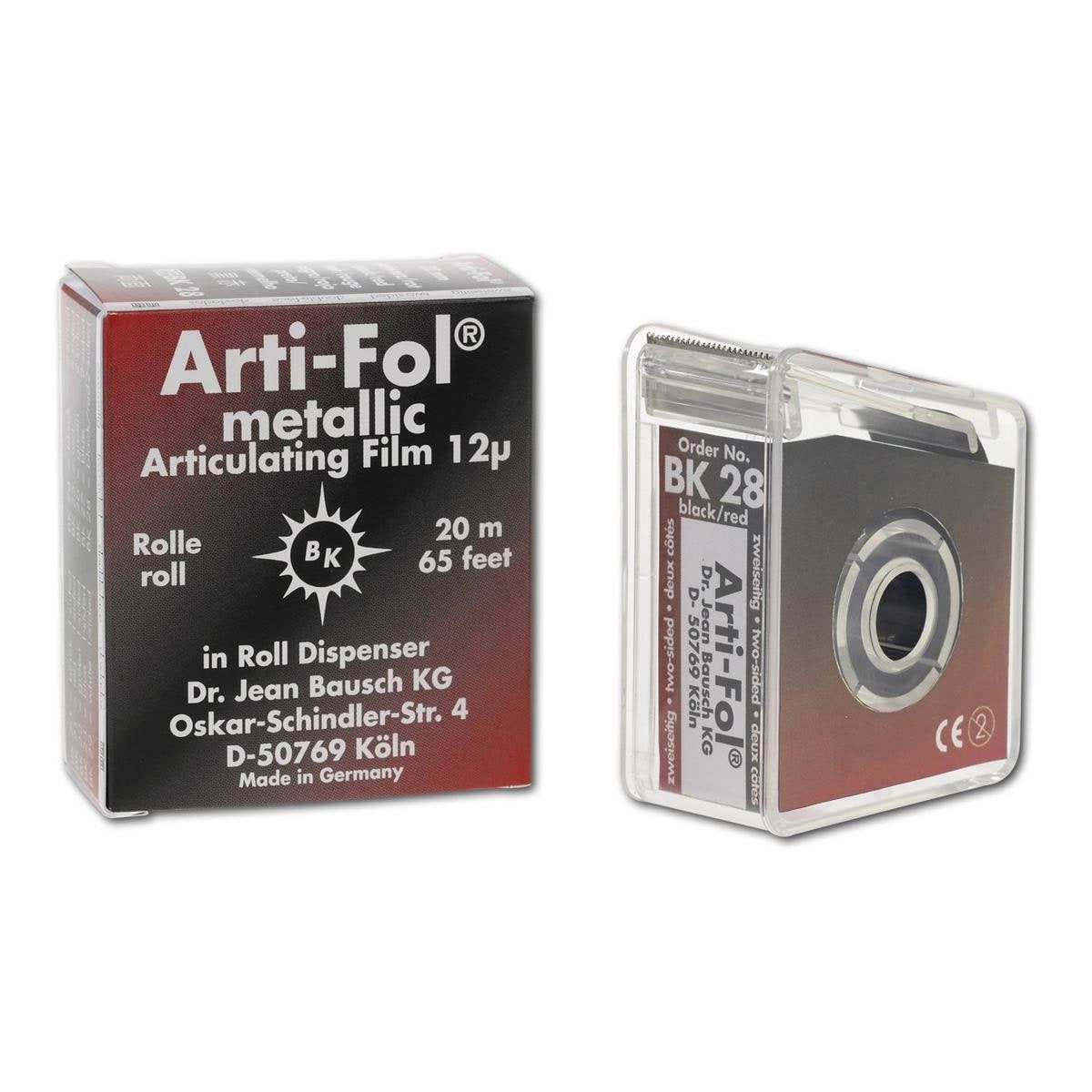 Bausch Arti-Fol® metallic - BK 28, schwarz-rot, zweiseitig, Breite 22 mm, Spender 20 m