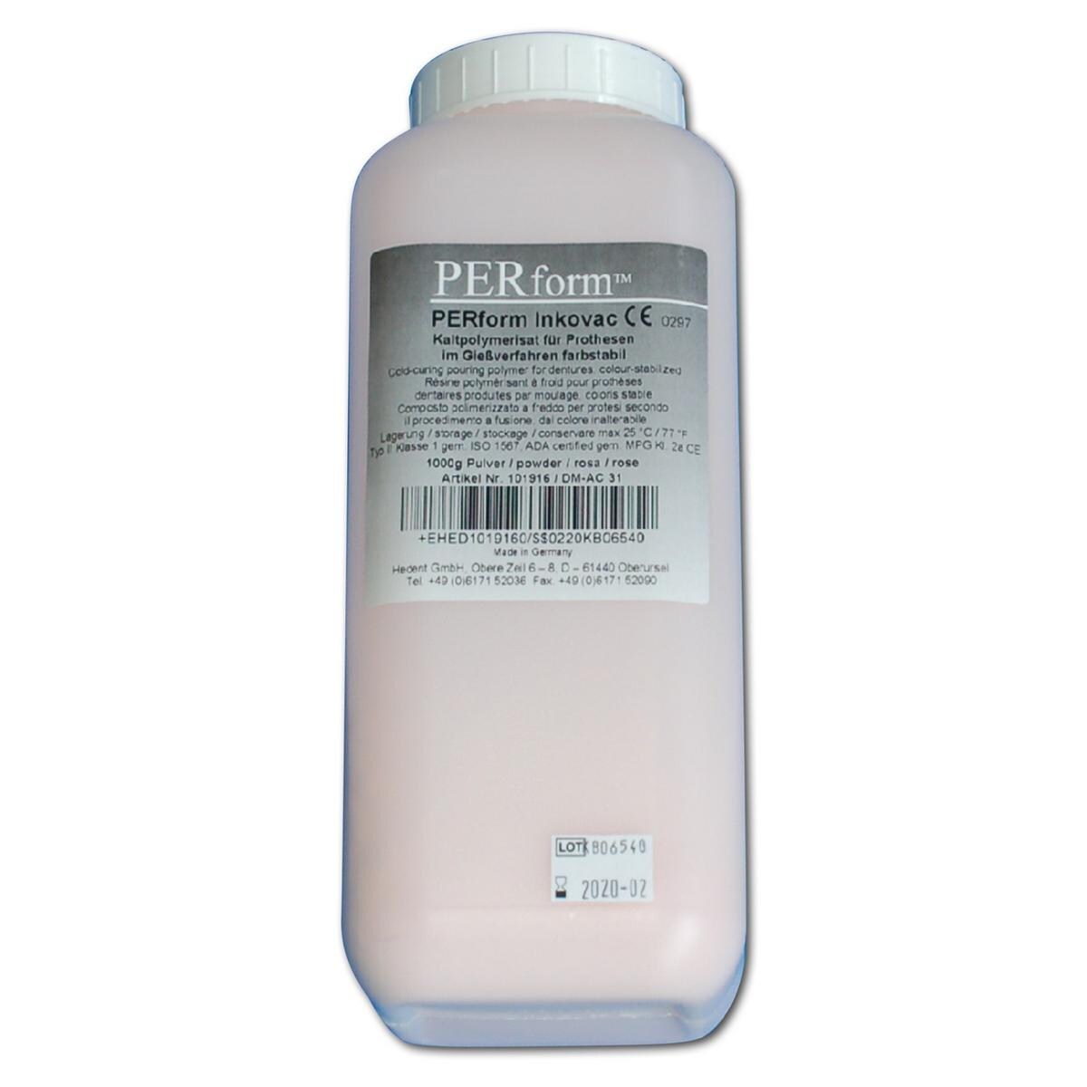 PERform-Kunststoff Pulver - Rosa, nicht geadert, Flasche 1.000 g