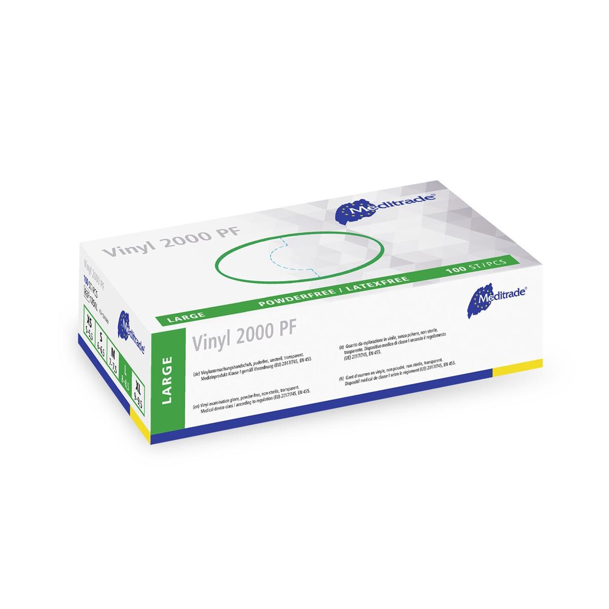 Vinyl 2000 Handschuhe puderfrei - Größe L, Packung 100 Stück