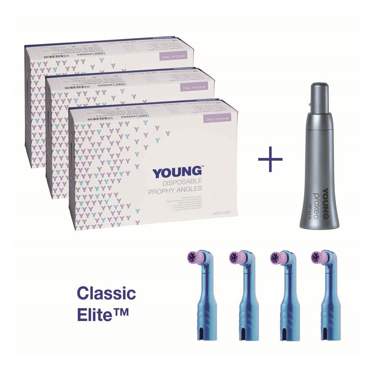 Young™ Einweg-Prophylaxe-Winkelstück - Starter Kit - Classic Elite, soft, gerade
