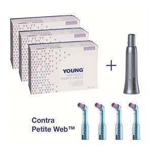 Young™ Einweg-Prophylaxe-Winkelstück - Starter Kit - Contra Petite Web, soft, kurz, Kontrawinkel