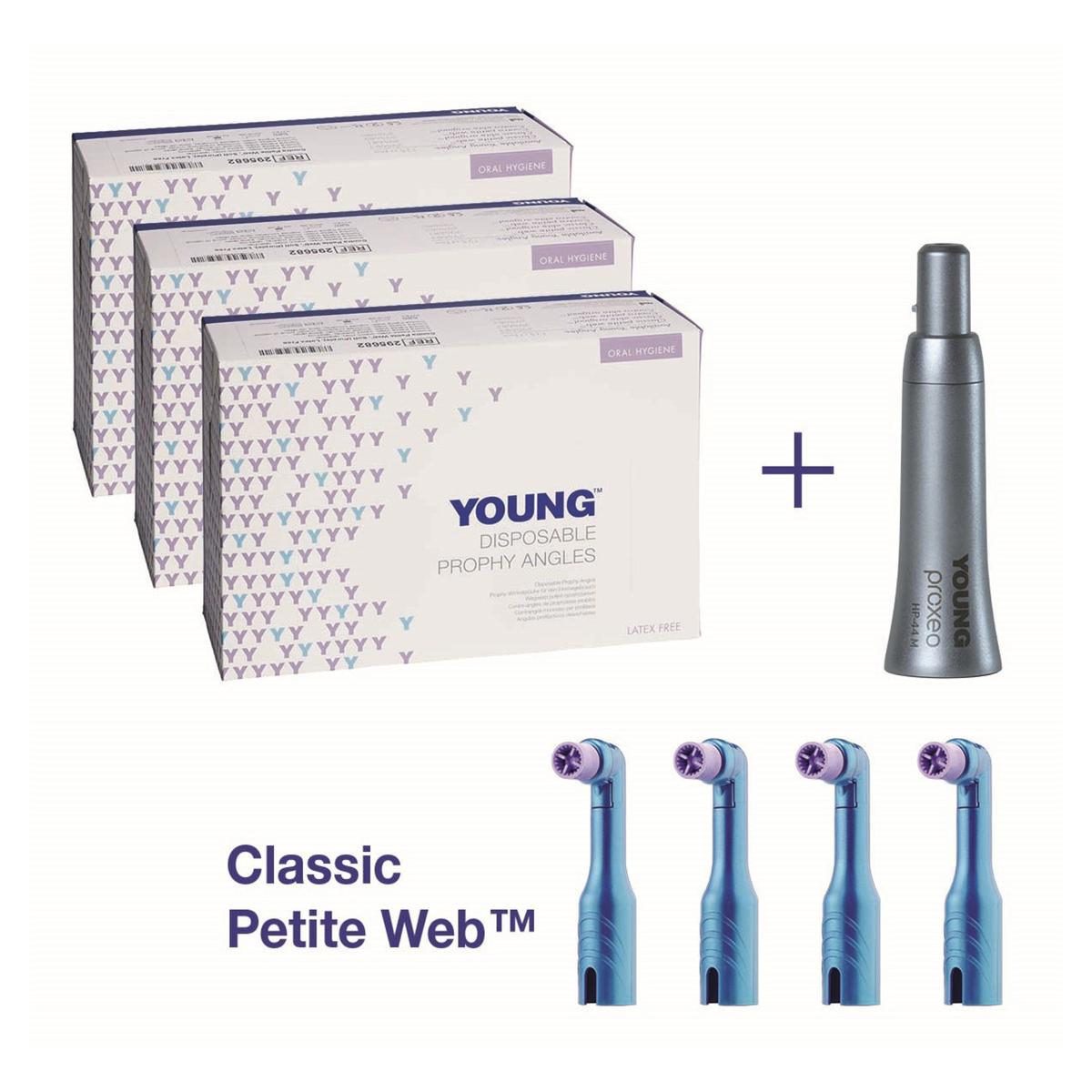 Young™ Einweg-Prophylaxe-Winkelstück - Starter Kit - Classic Petite Web, soft, kurz, gerade