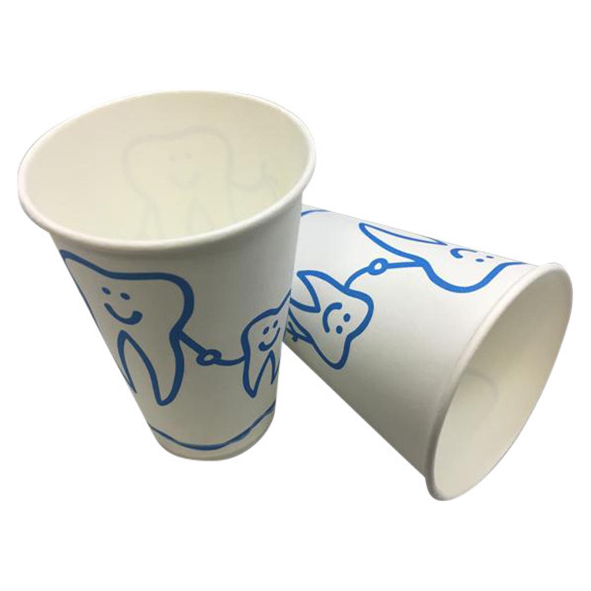 Mundspülbecher Hartpapier - Nachfüllpackung - Weiß / blau, Stange 100 Stück