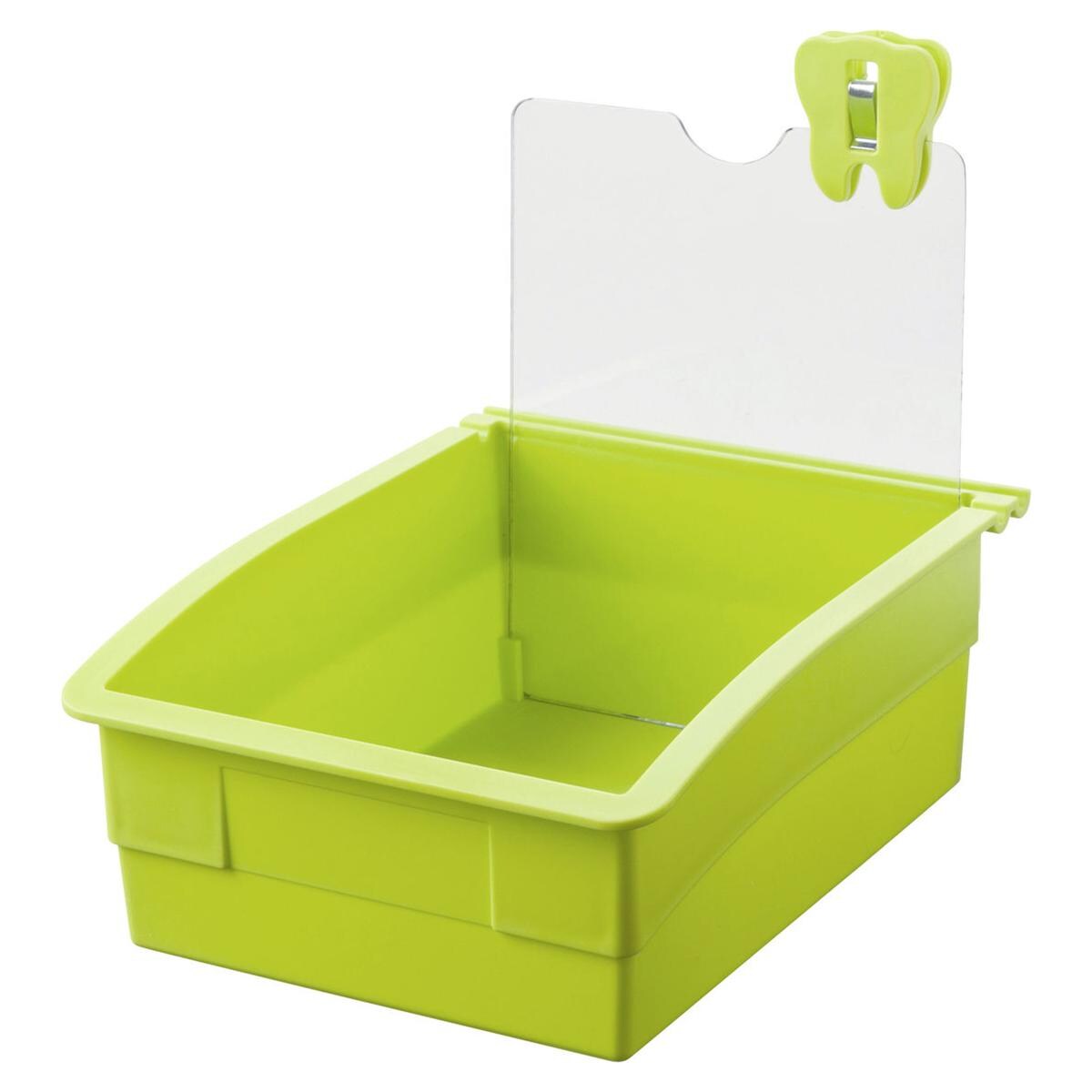 Dentalarbeitsschale 130 mit Platte und Zahnclip - Lindgrün