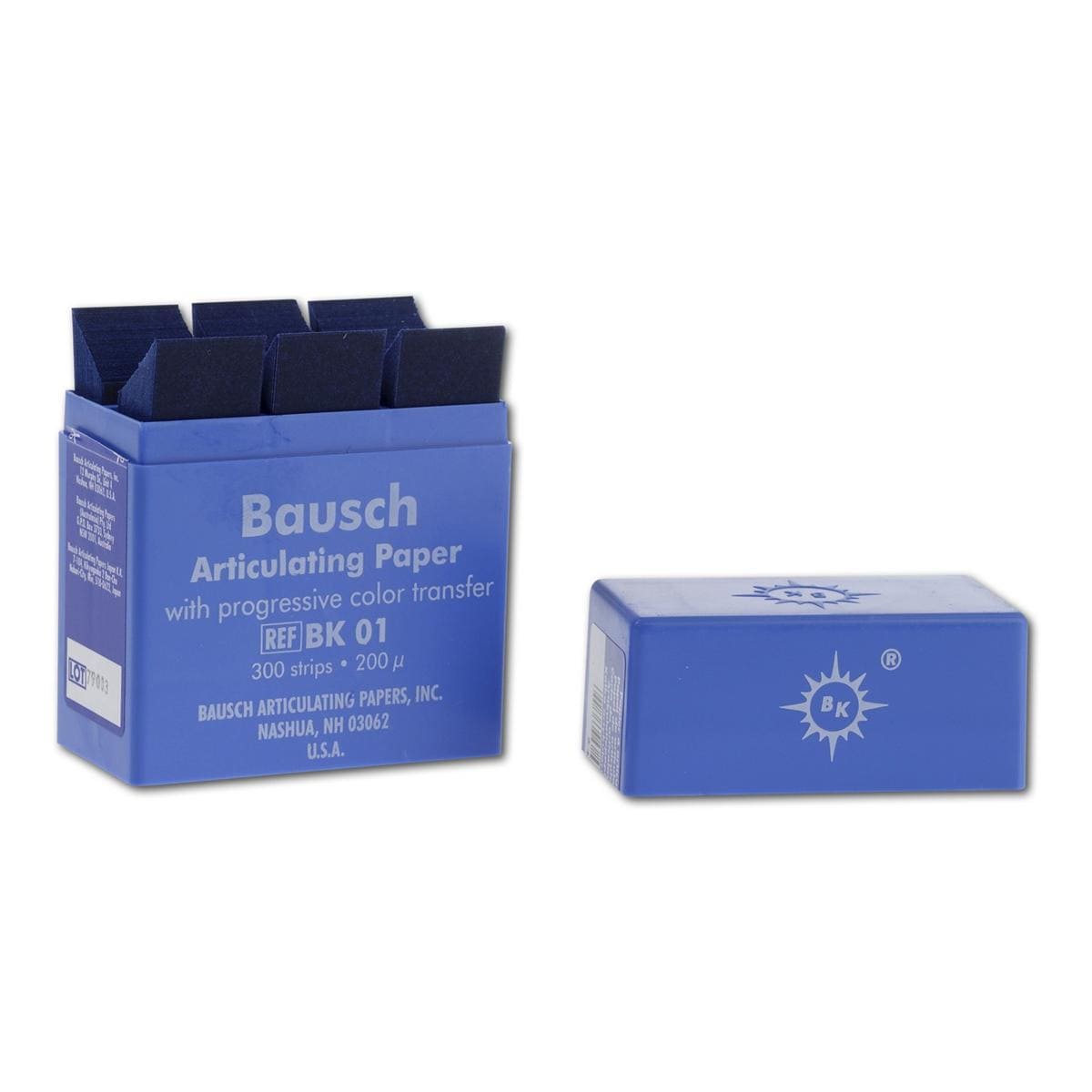 Bausch Artikulationspapier - BK 01, blau, Plastik-Kassette, 300 Blatt