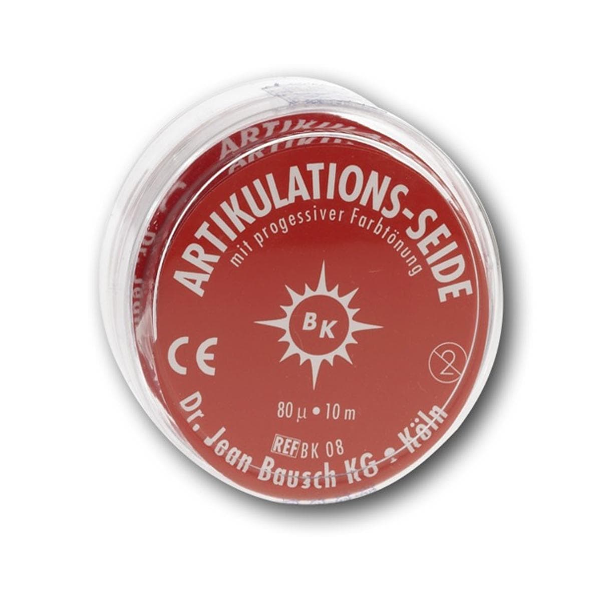 Bausch Artikulationsseide - BK 08, rot, Rolle 16 mm breit, 10 m
