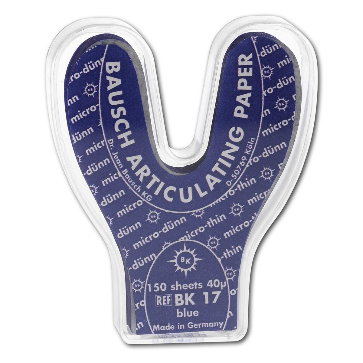 Bausch Artikulationspapier - Hufeisenform - BK 17, blau, 40 &#181;, 150 Bogen