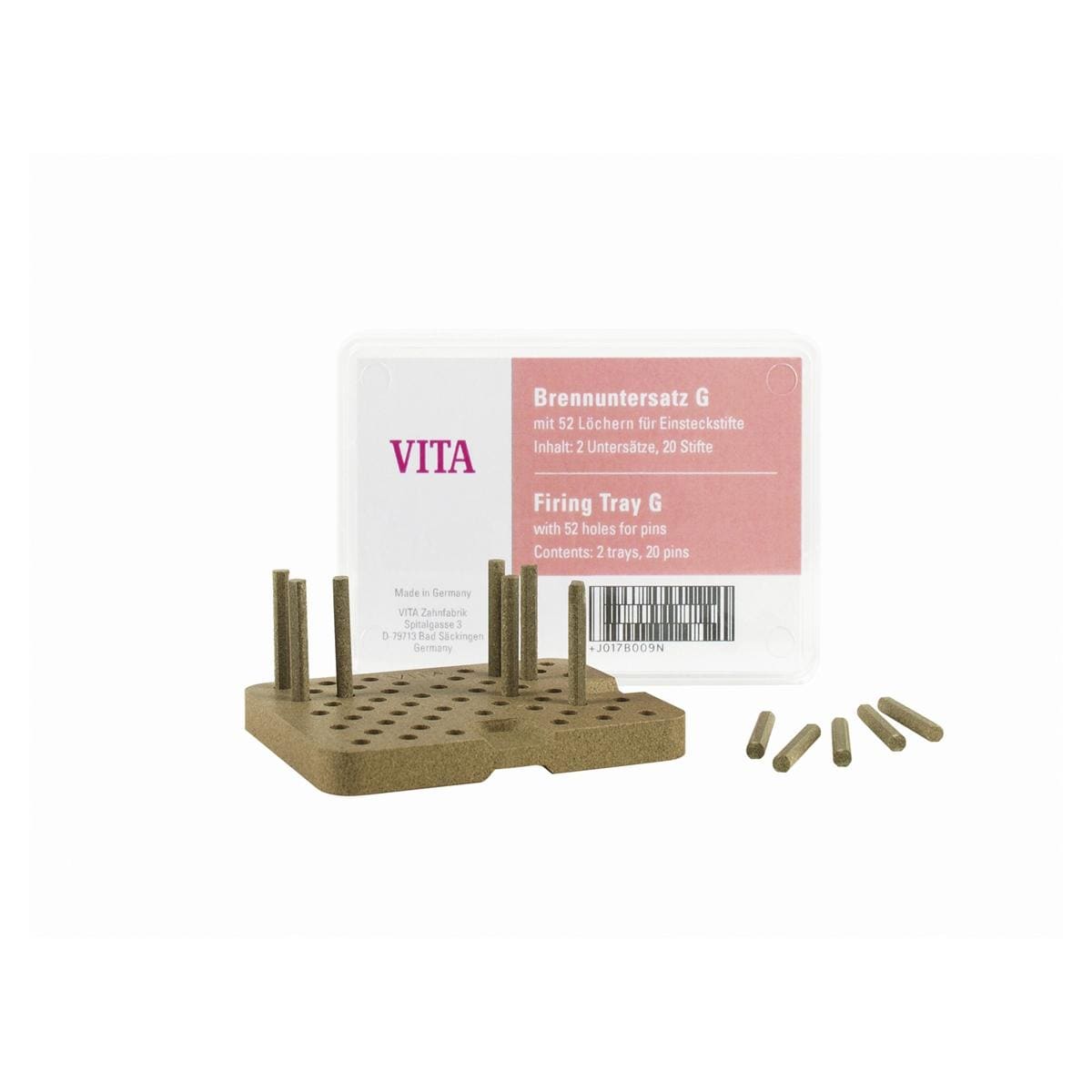 Brennuntersatz G - Packung mit 2 Untersätzen und 20 Einsteckstiften