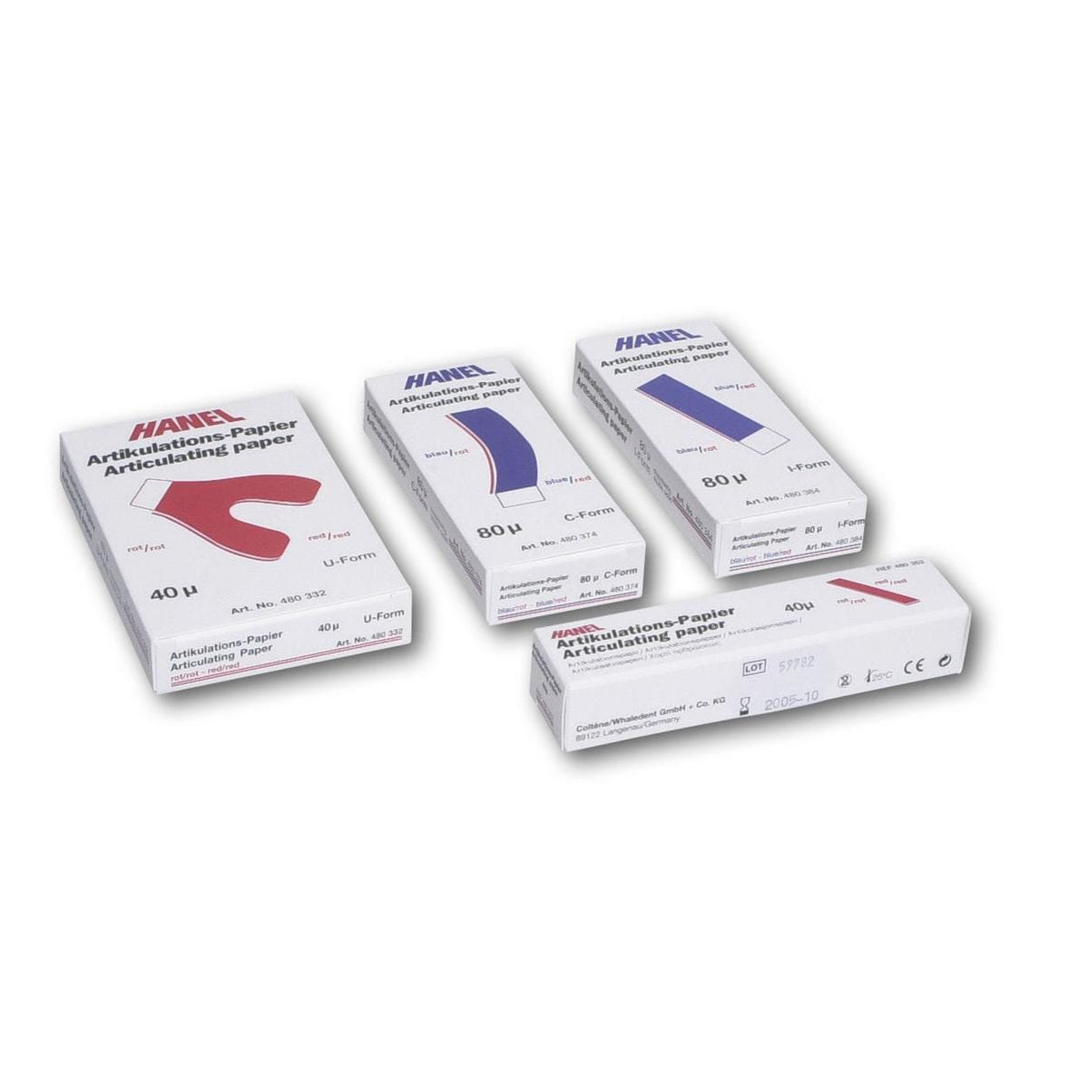 roeko Hanel Artikulationspapier 80 µ - I-Form, blau / rot, Packung 144 Blatt