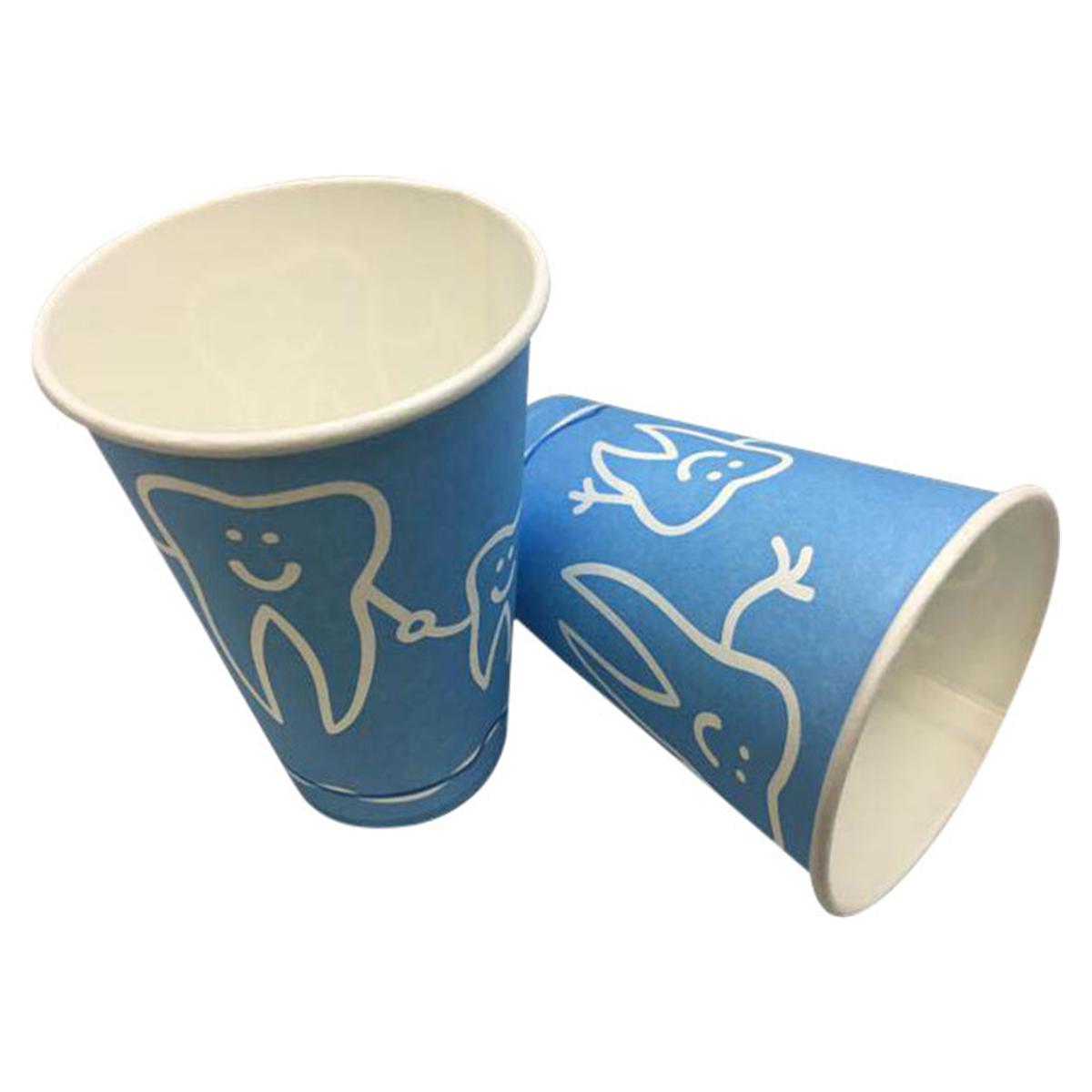 Mundspülbecher Hartpapier - Nachfüllpackung - Blau / weiß, Stange 100 Stück