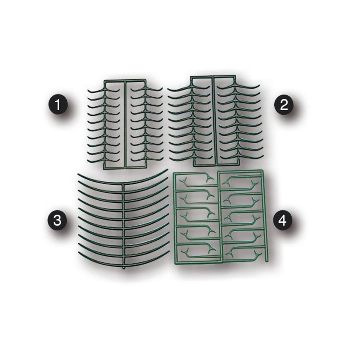 Wachsschablonen / Wachsklammerprofile - (2) Molaren, Tafeln 10 Stück (200 Einzelklammern)