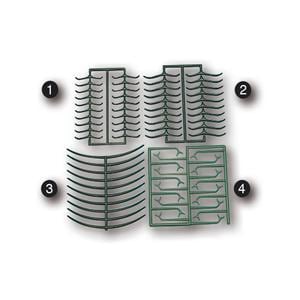 Wachsschablonen / Wachsklammerprofile - (2) Molaren, Tafeln 10 Stück (200 Einzelklammern)