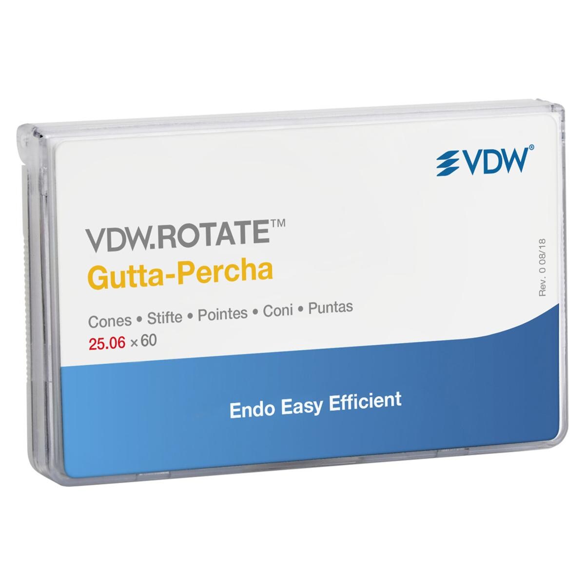 VDW.ROTATE™ Guttapercha - Einzelgröße - ISO 025.06, rot, Packung 60 Stück