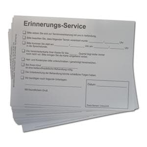 Erinnerungs-Service-Karte - Weiß, Packung 100 Stück