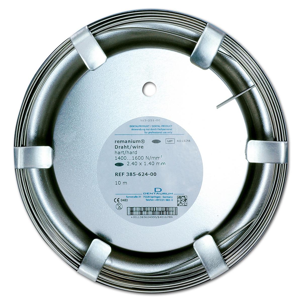 remanium® Rollendraht oval, hart - Ø 2,40 x 1,40 mm / 95 x 55, Länge 10 m