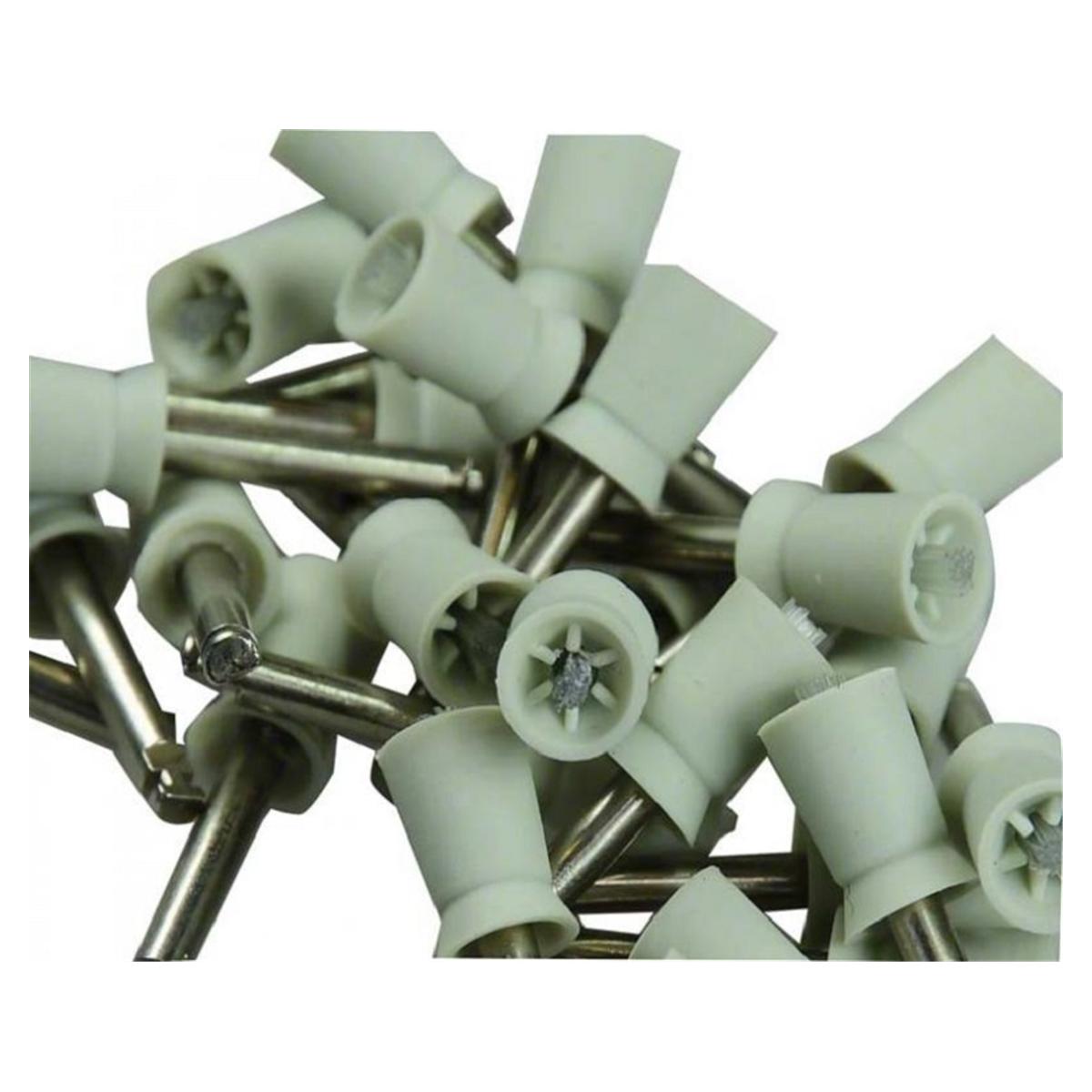 Latch-Type Cups - Mit Nylon-Bürstchen. weiß, hart, 9009/30, Packung 30 Stück