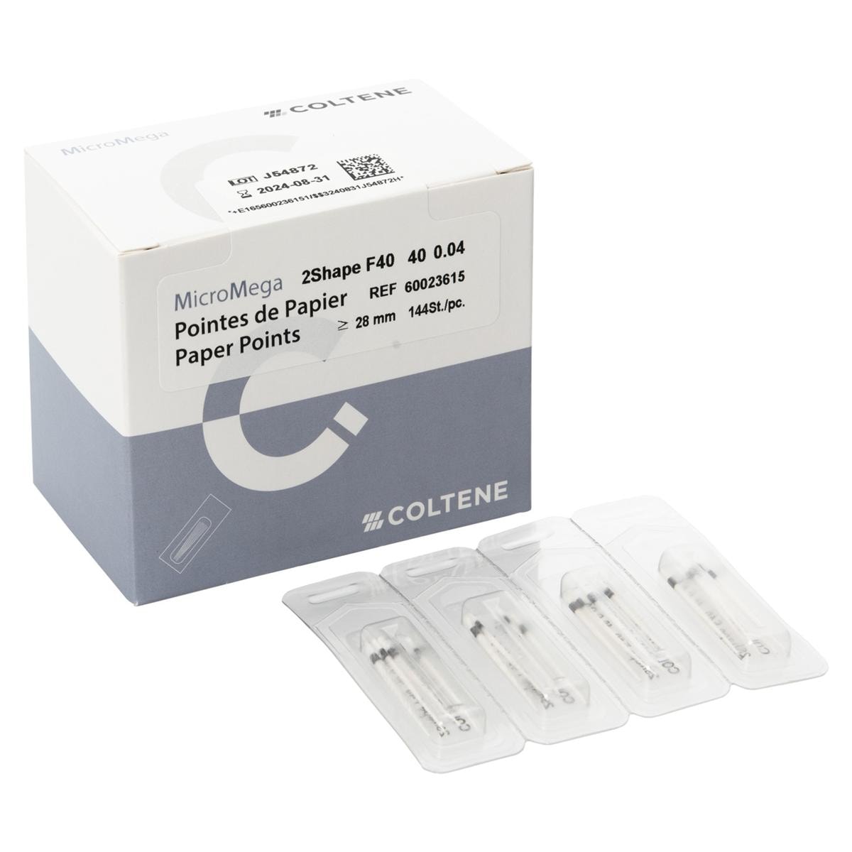 MicroMega 2Shape™ Papierspitzen - Konizität 04, ISO 040, Packung 144 Stück