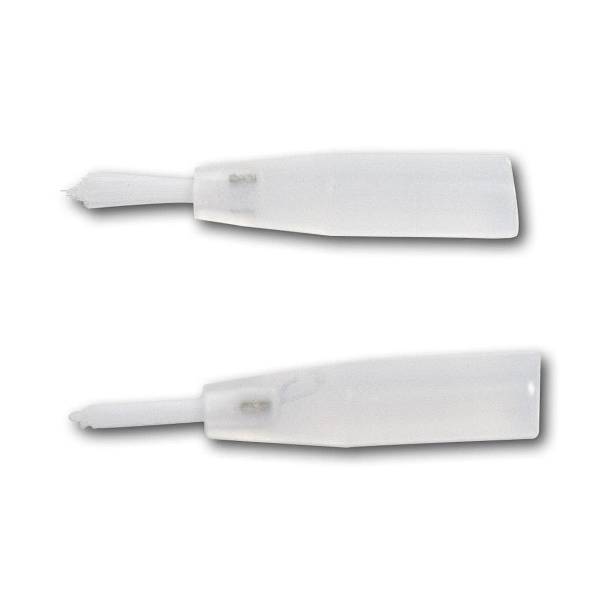 HS-Pinseleinsätze - Borsten weiß, kurz (6 mm), Schaft transparent, Beutel 100 Stück