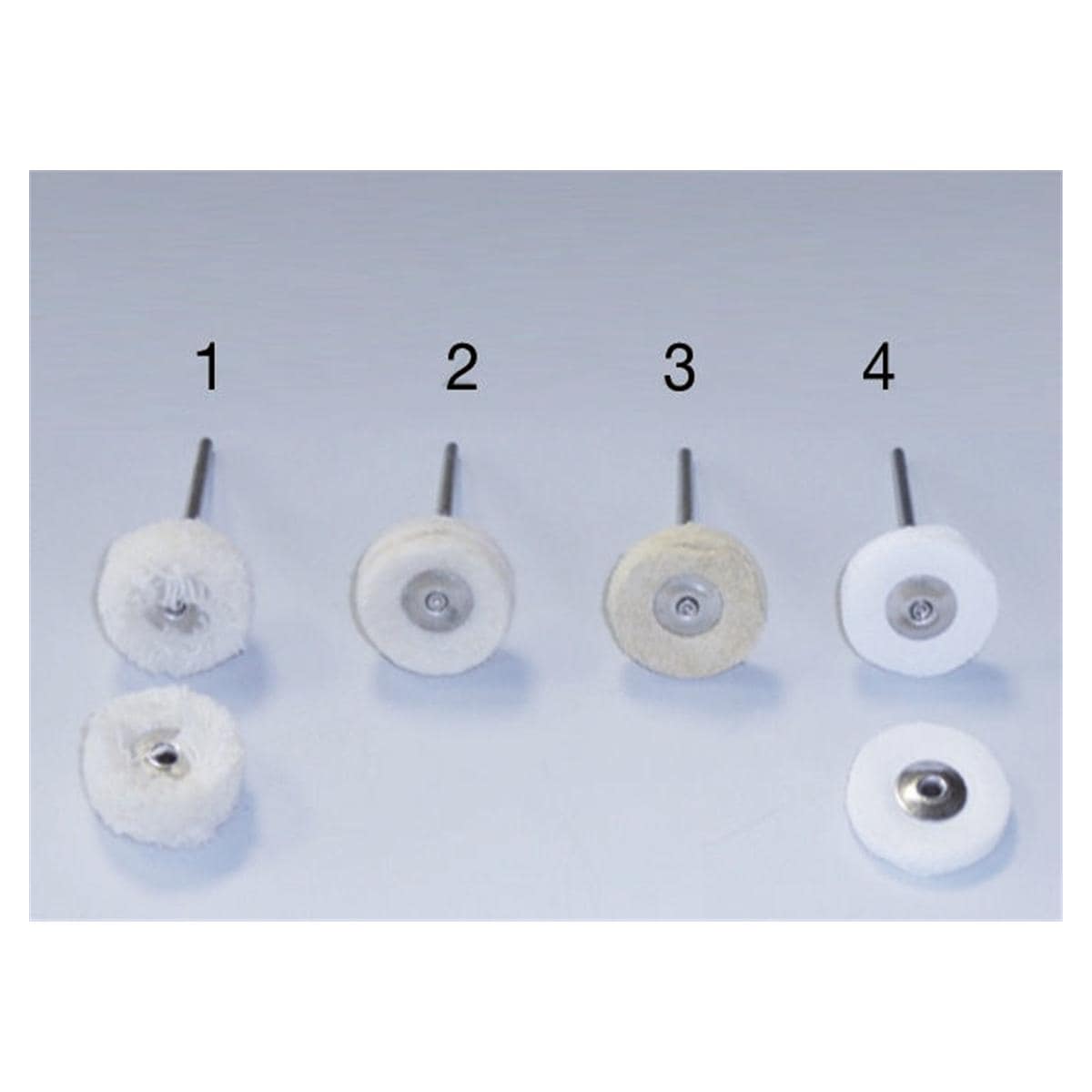 HS-Polierschwabbel Ø 22 mm - (2) Filztuchschwabbel, montiert HP, Packung 12 Stück