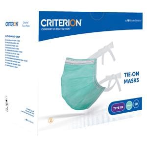 HS-Criterion® Mundschutz chirurgisch zum Binden - Grün, 3-lagig, Packung 50 Stück
