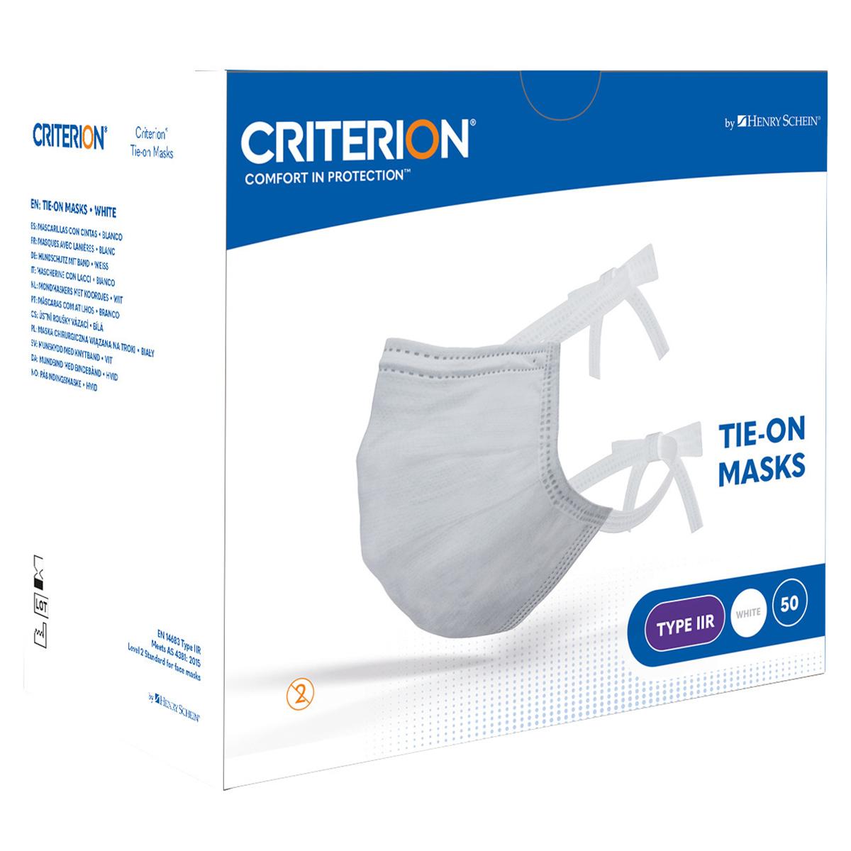HS-Criterion® Mundschutz chirurgisch zum Binden - Weiß, 3-lagig, Packung 50 Stück