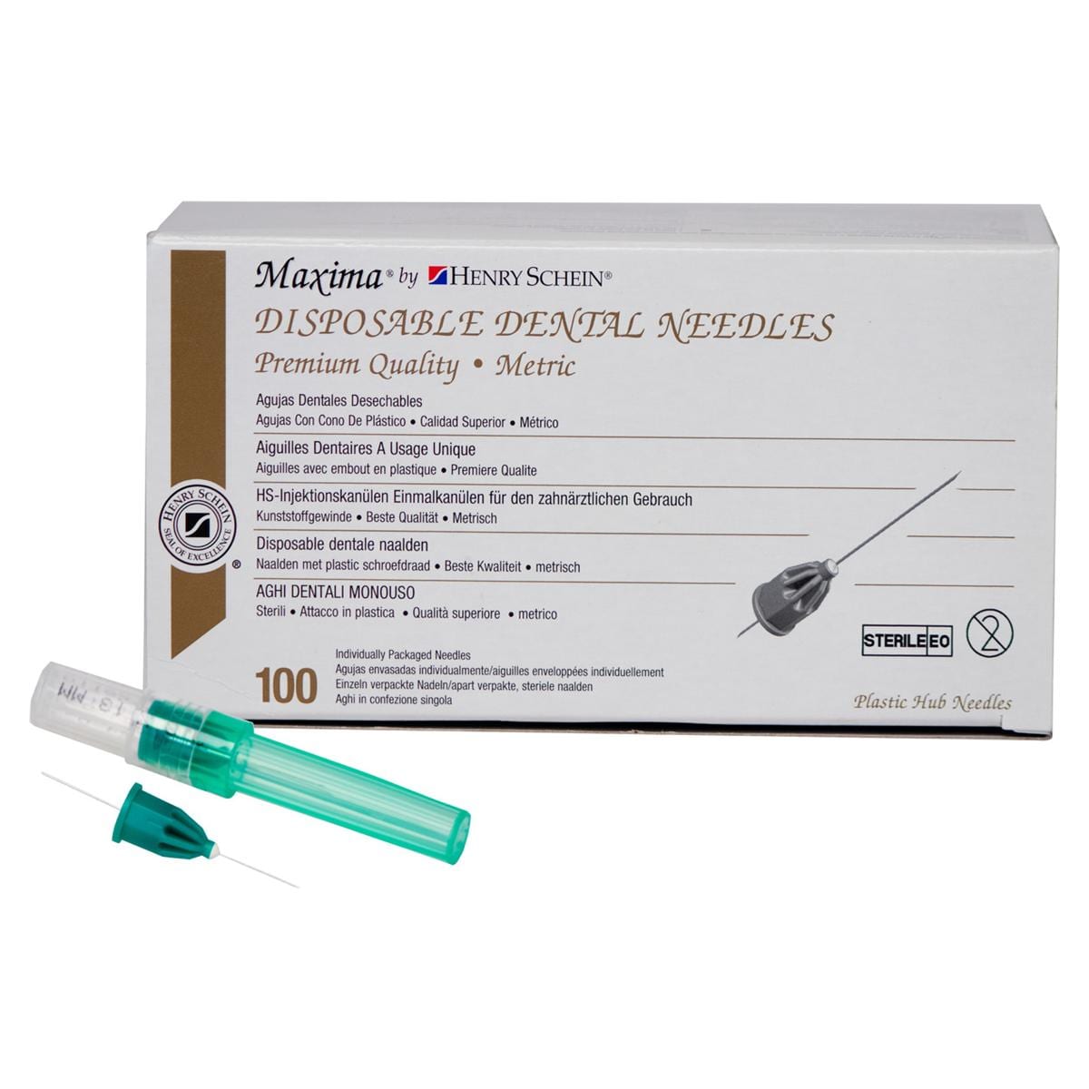 HS-Maxima® Injektionskanülen, Disposable Dental Needles - Grün - 30G, 40 x 13 mm, x-kurz, Ø 0,3 mm, Packung 100 Stück