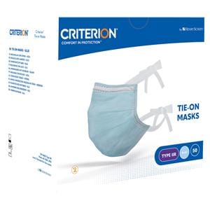HS-Criterion® Mundschutz chirurgisch zum Binden - Blau, 3-lagig, Packung 50 Stück
