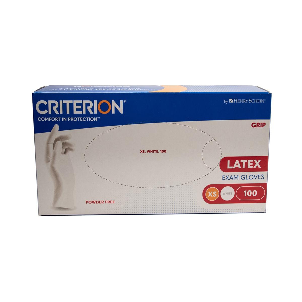 HS-Latex Handschuhe Grip puderfrei Criterion® - Größe XS, Packung 100 Stück