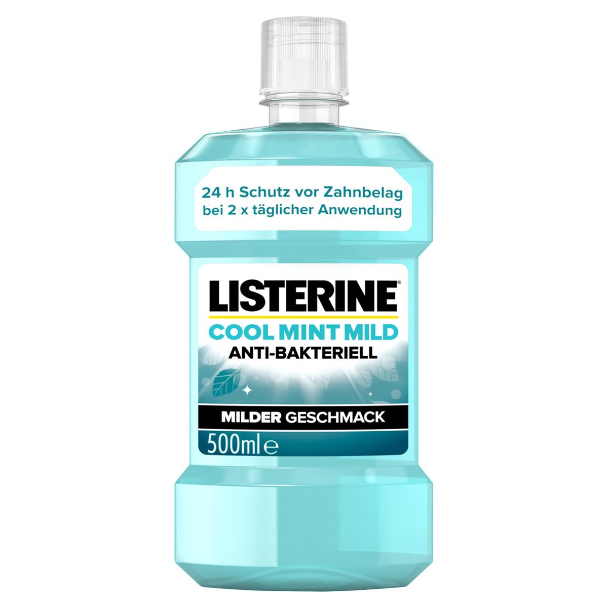 LISTERINE® COOL MINT - Milder Geschmack (früher ZERO) - Flaschen 6 x 500 ml ohne Pumpspender