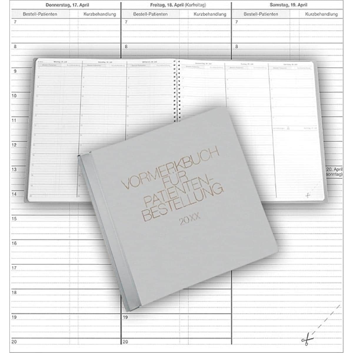 Vormerkbuch für Patientenbestellung 2026 - Spiralheft, grau