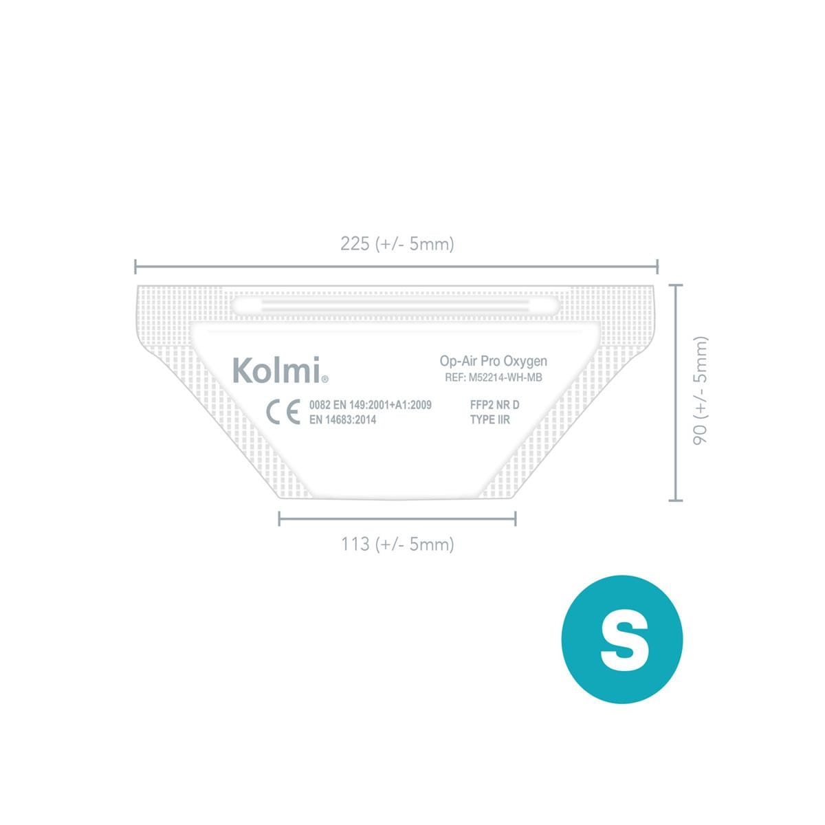 Atemschutzmaske FFP2 NR D Typ IIR Kolmi Oxygen - Größe S
